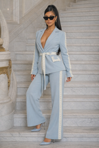 Tailored Belted Blazer Set – Elegant Structured Fit