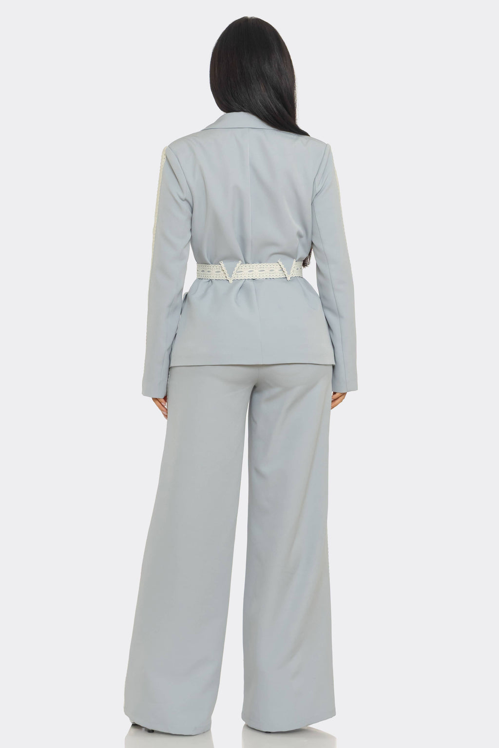 Tailored Belted Blazer Set – Elegant Structured Fit