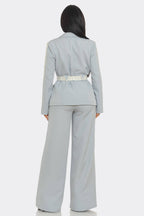 Tailored Belted Blazer Set – Elegant Structured Fit