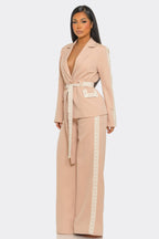 Tailored Belted Blazer Set – Elegant Structured Fit