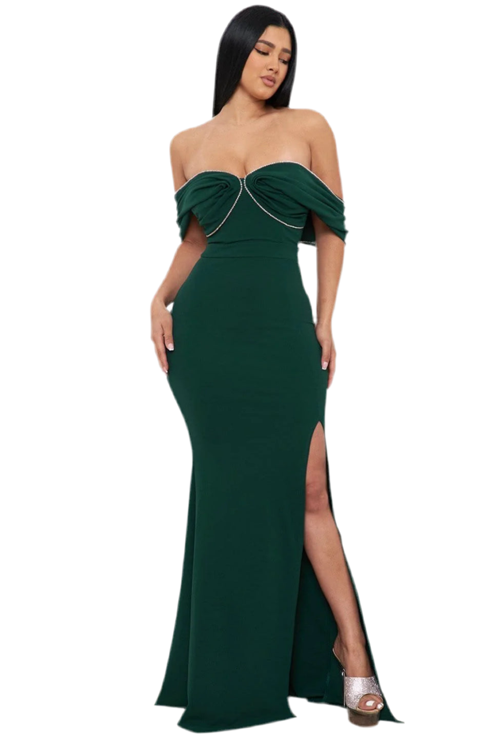 Massavelt Split Green Dress
