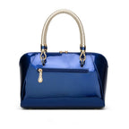Ivory Glossy Braided-Handle Tote Bag
