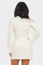 Rhinestone Trim Blazer Dress – Luxe Statement Fit