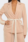 Tailored Belted Blazer Set – Elegant Structured Fit