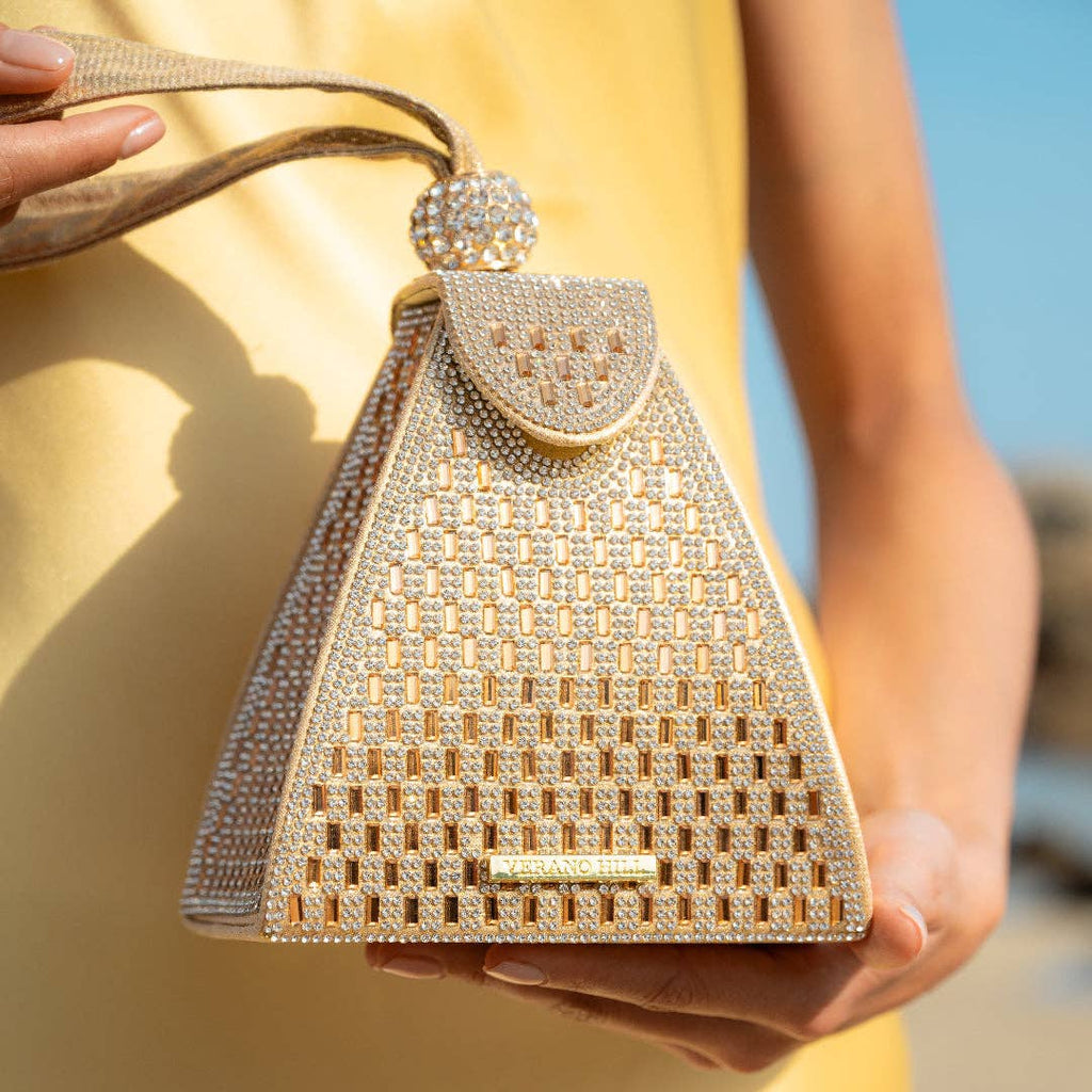 Crystal Pyramid Handbag – Glamorous Luxe Clutch