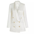 Elegant Ivory Gold-Button Blazer