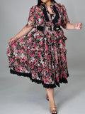 Floral Belted Dress Plus size