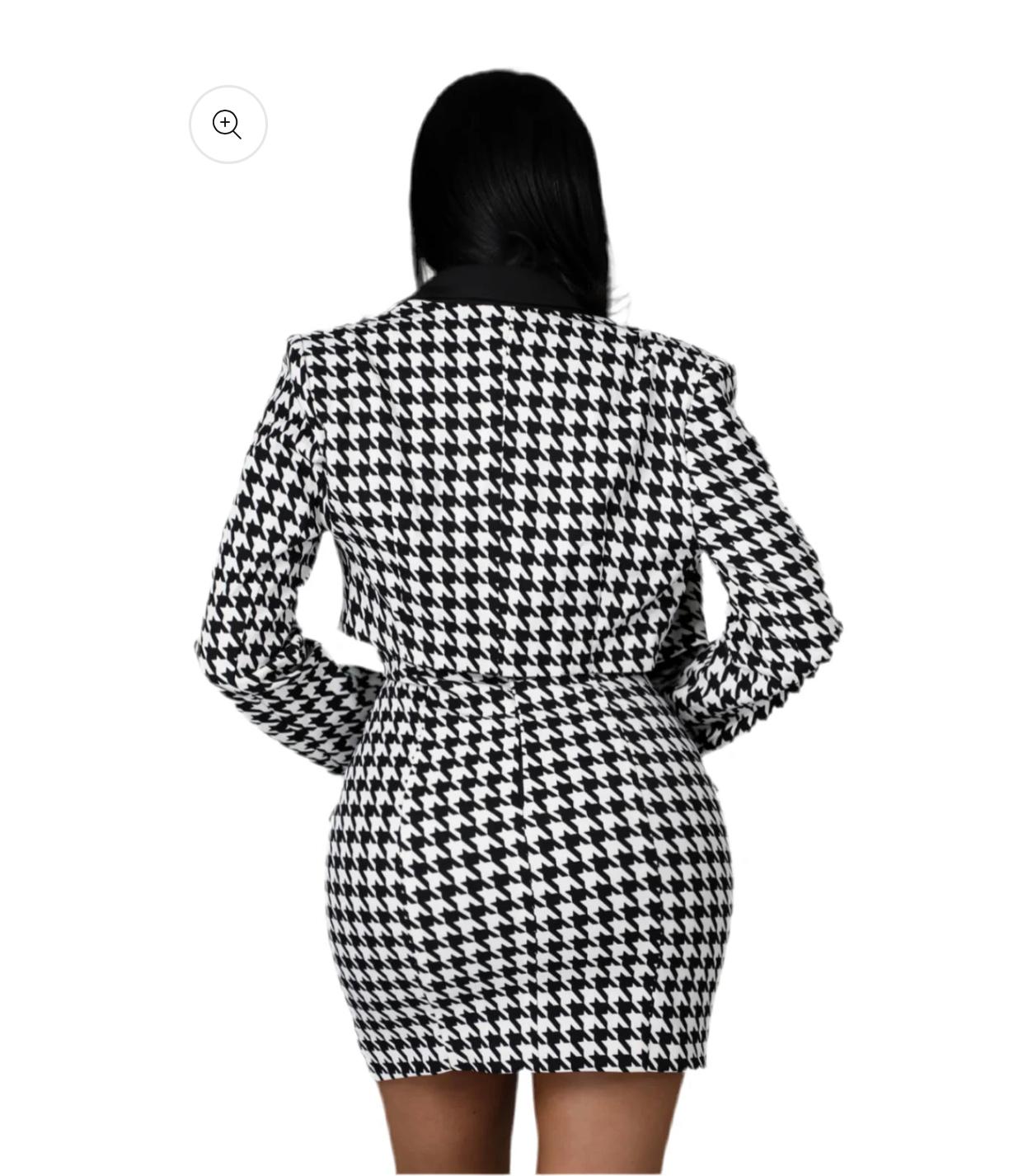 Houndstooth Corset Mini Dress