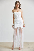 White Dream Fringe Dress
Luxe Lace Tassel Gown