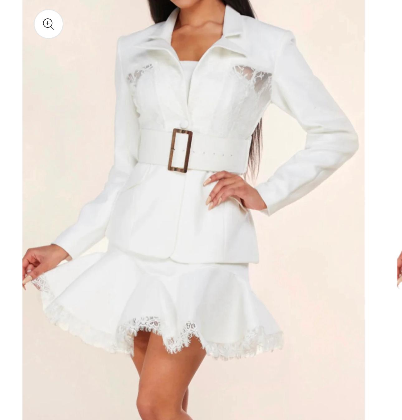 Tailored blazer overlay with waist-cinching belt