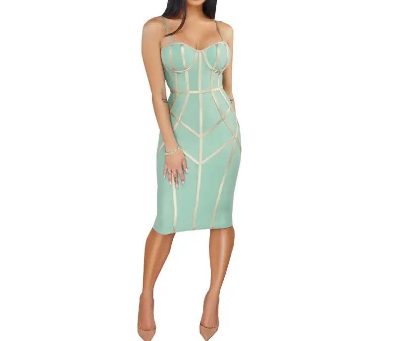Bodycon Turquoise Mini Dress