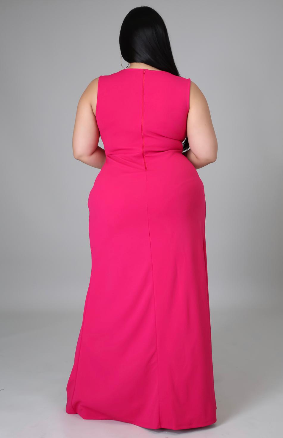 Pink Maxi Dress Plus Size