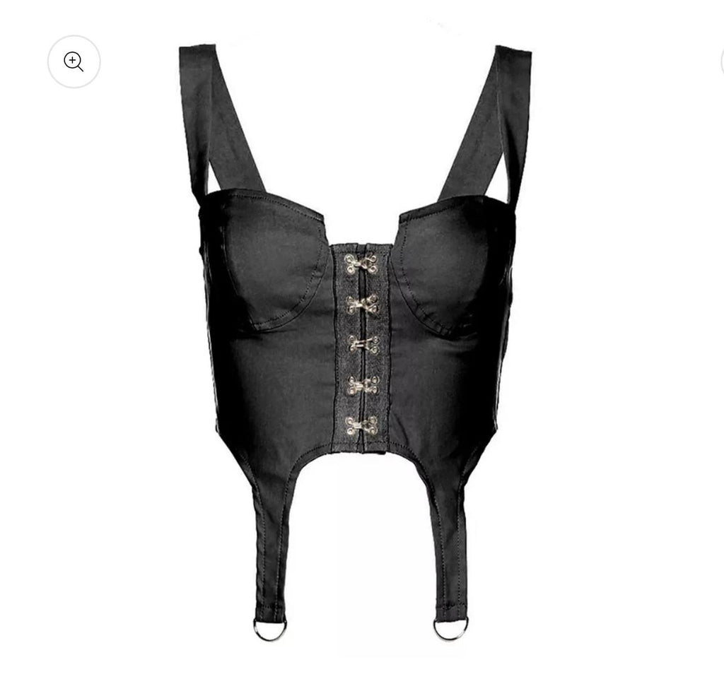 Crystal Ice Bustier Black Crop Top