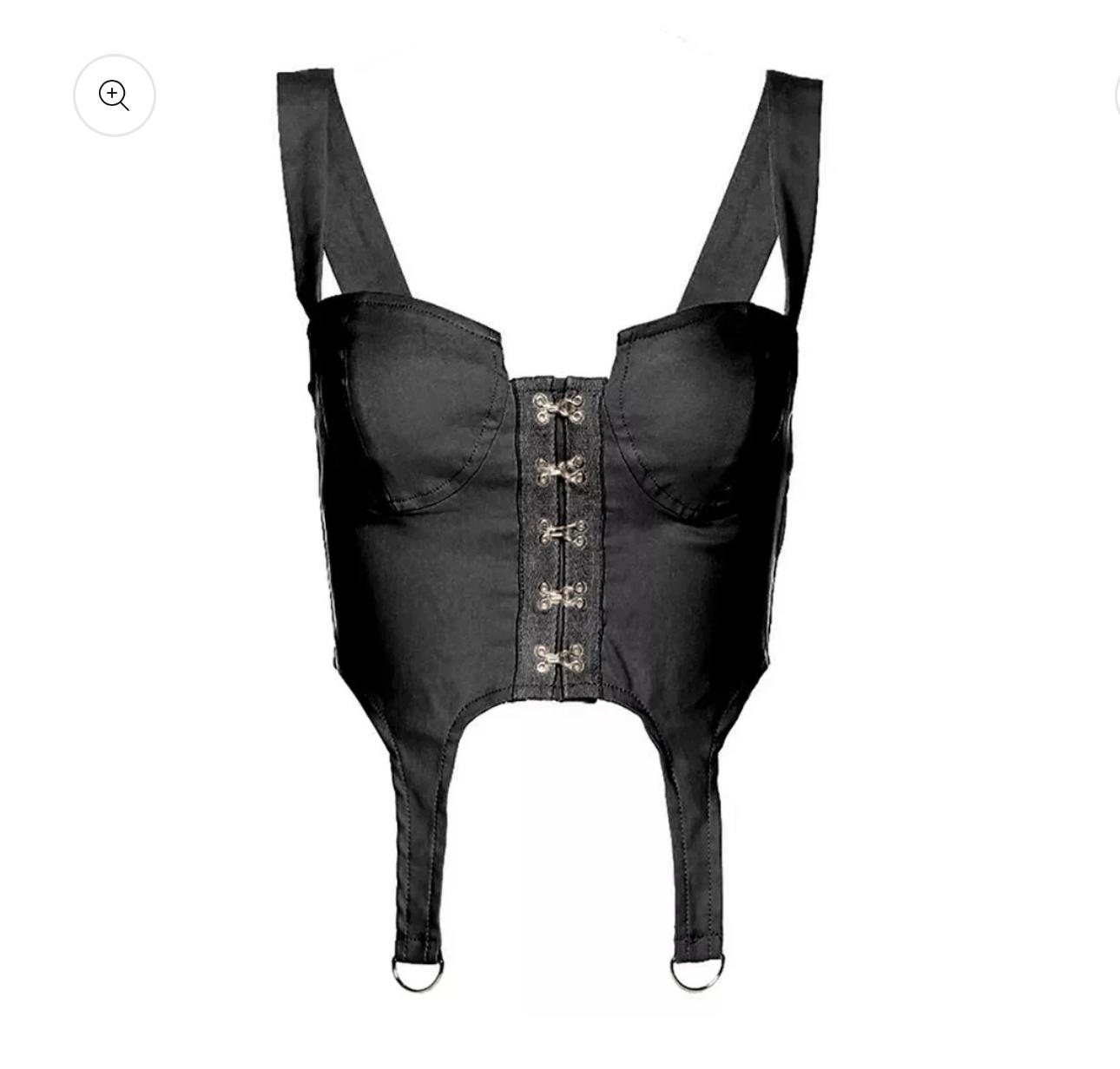 Crystal Ice Bustier Black Crop Top