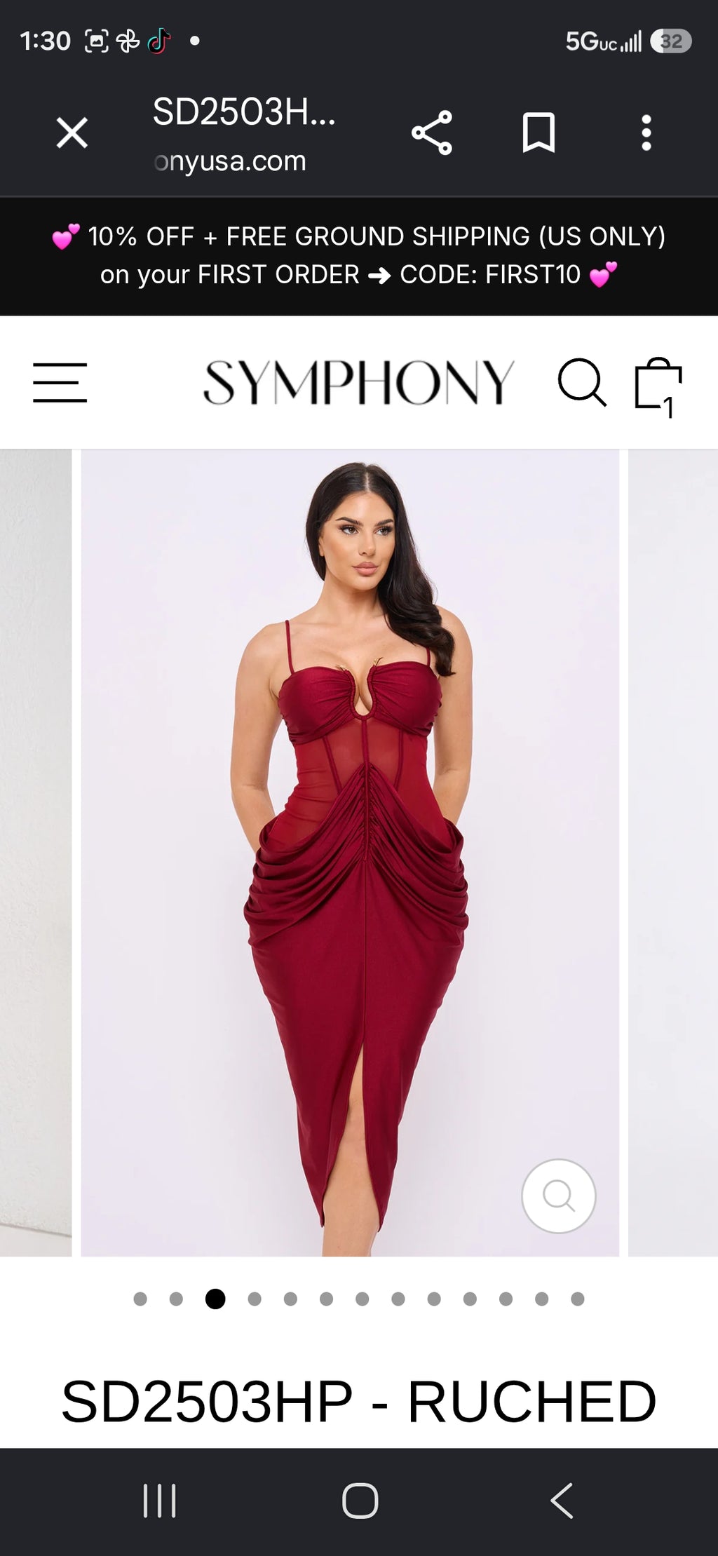 RUCHED BODYCON MIDI DRESS