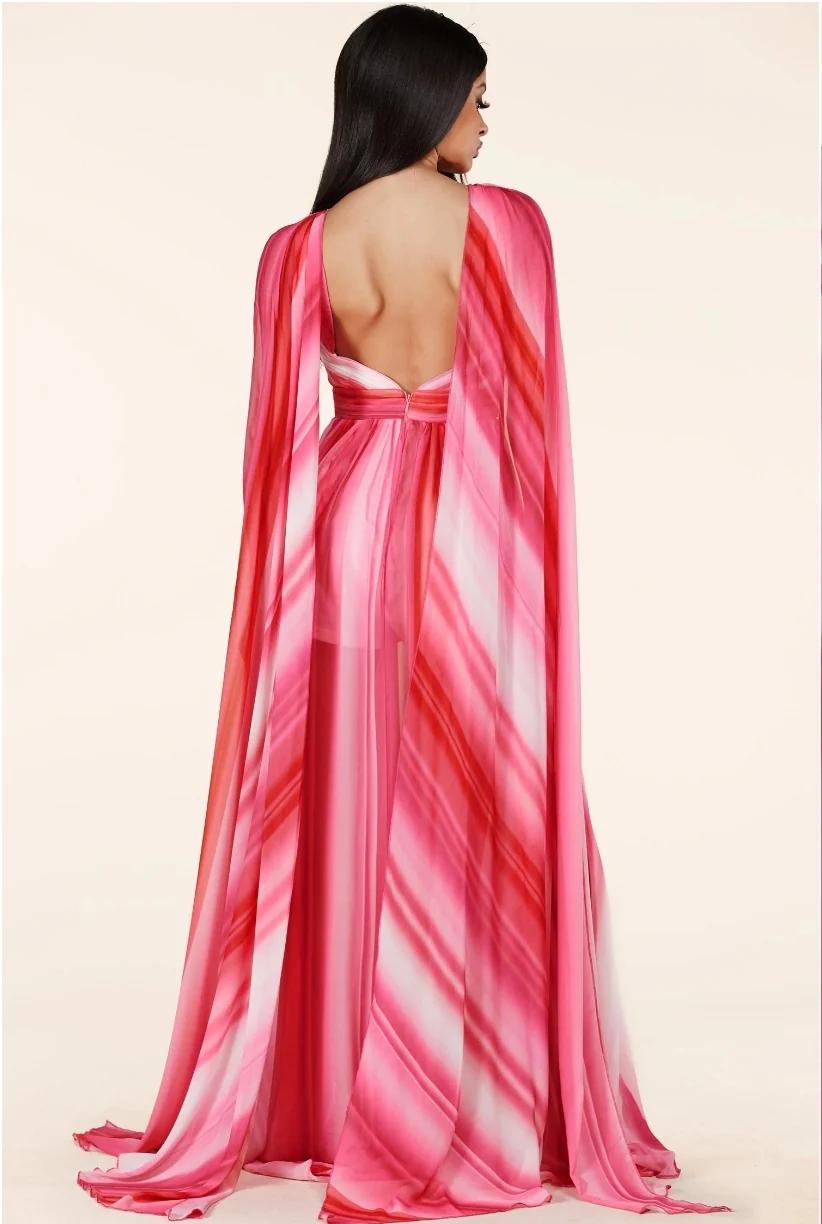 Rose Aura Cape Gown