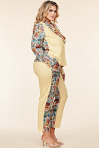 Plus Size Multi-Color Floral Pant Suit Set