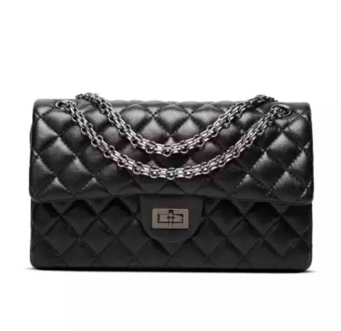 Reese Quilted Black Bag