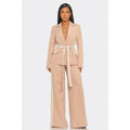 Belted blazer and flaire pants set