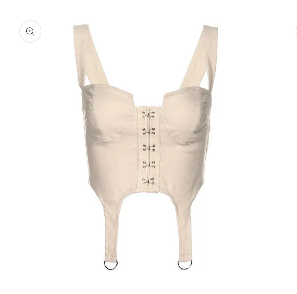 Crystal Ice Bustier Black Crop Top