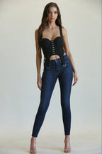 Noir Sculpt Corset Top