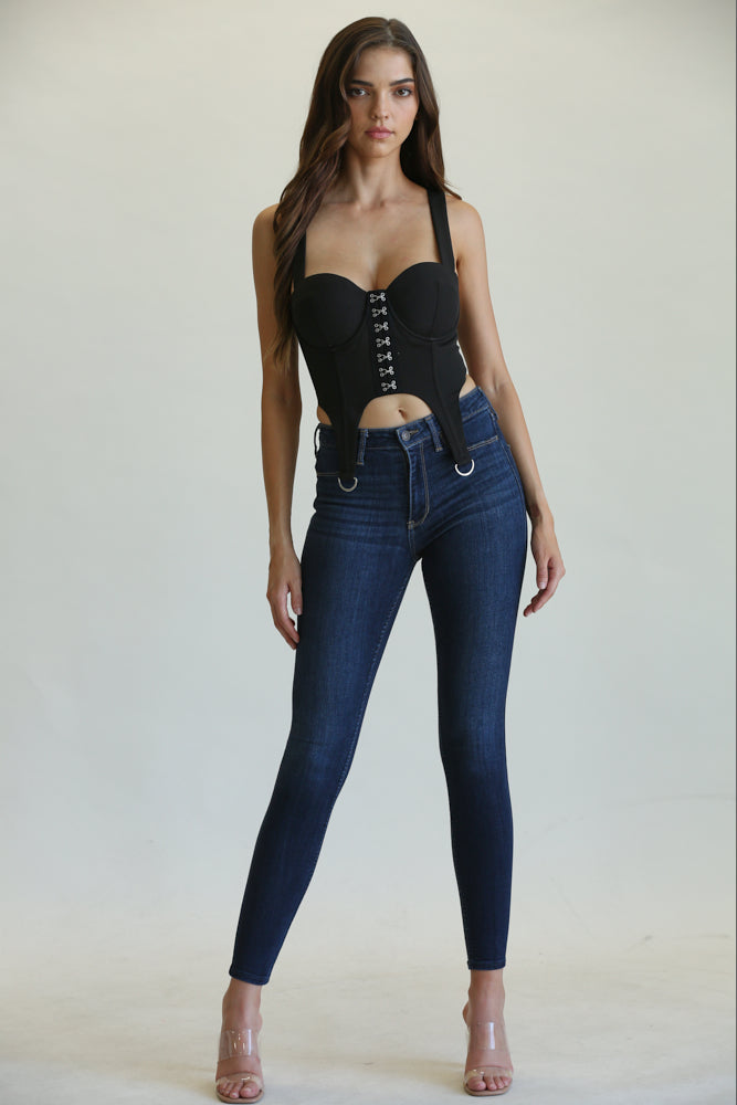Noir Sculpt Corset Top