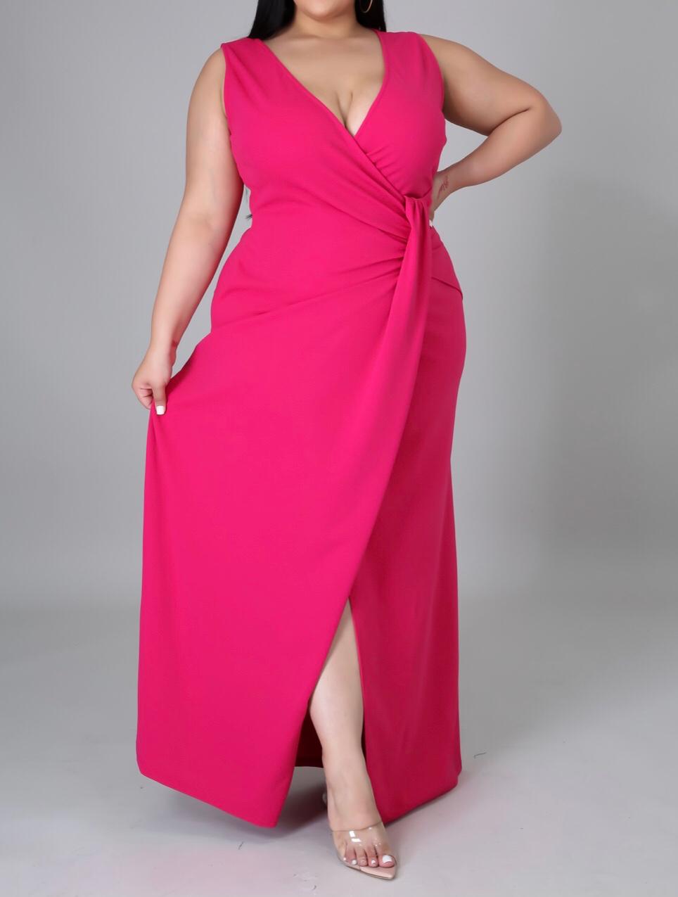 Pink Maxi Dress Plus Size