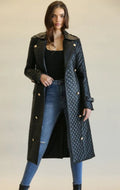 Classic Black Quilted Midi Coat