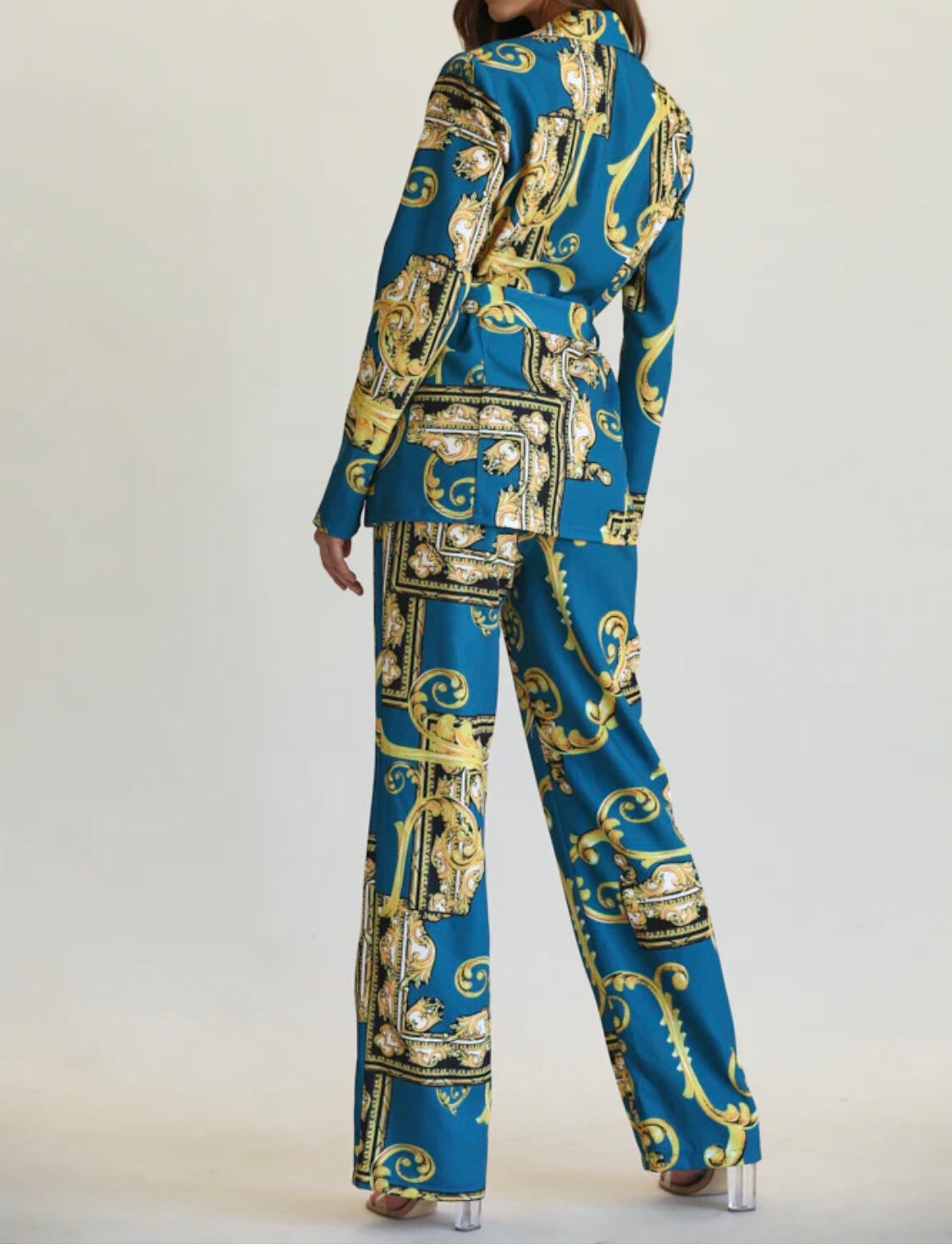 Baroque Print Blazer + Pant set