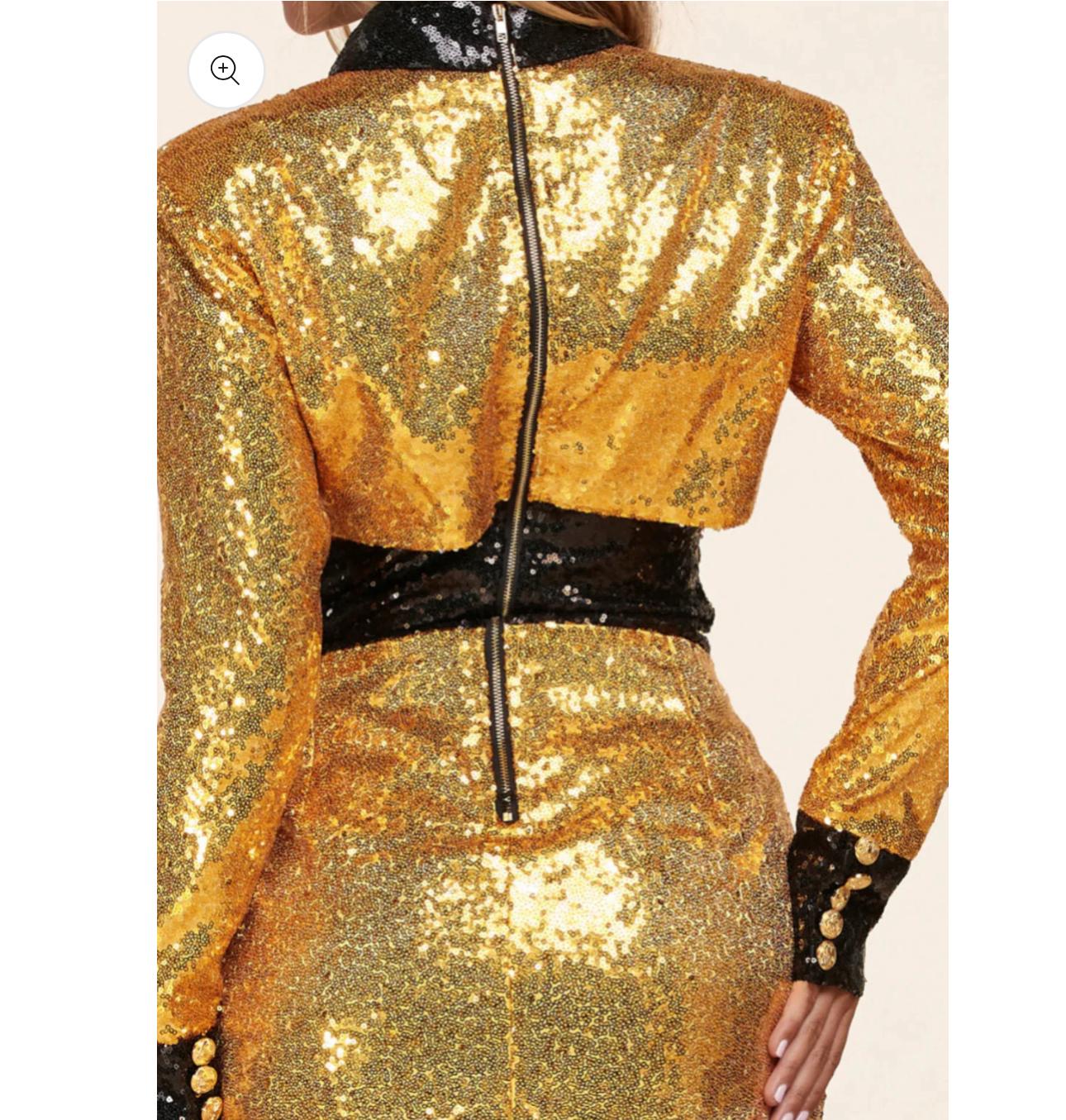 Gold & Black Mini Dress