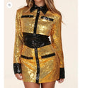 Gold & Black Mini Dress