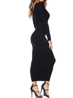 Ribbed Off-Shoulder Midi Dress