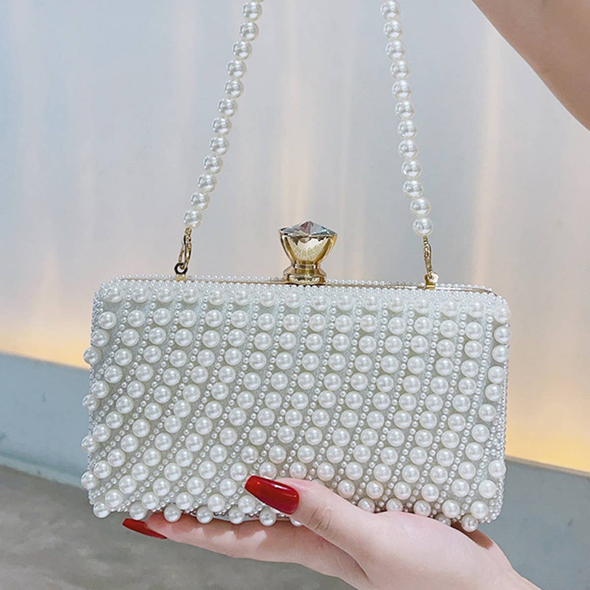 Pearl Elegance Evening Clutch