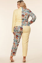Plus Size Multi-Color Floral Pant Suit Set