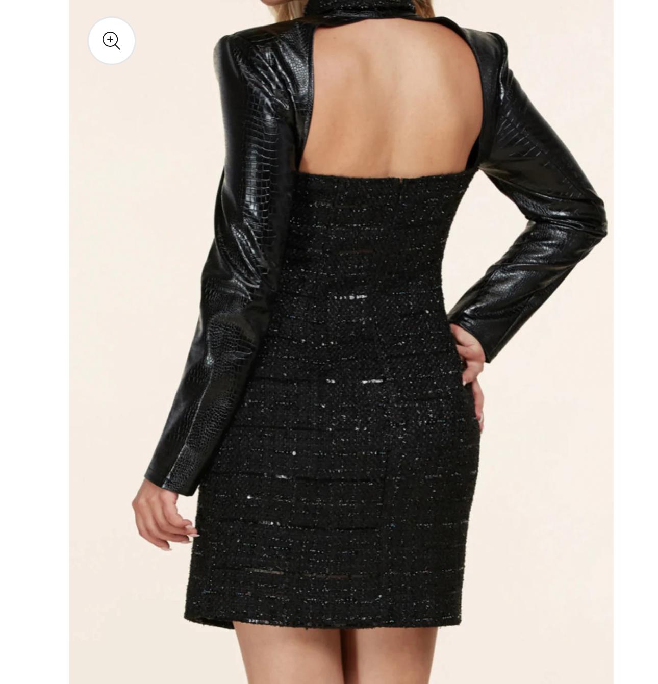 Buckled Tweed Mini Dress