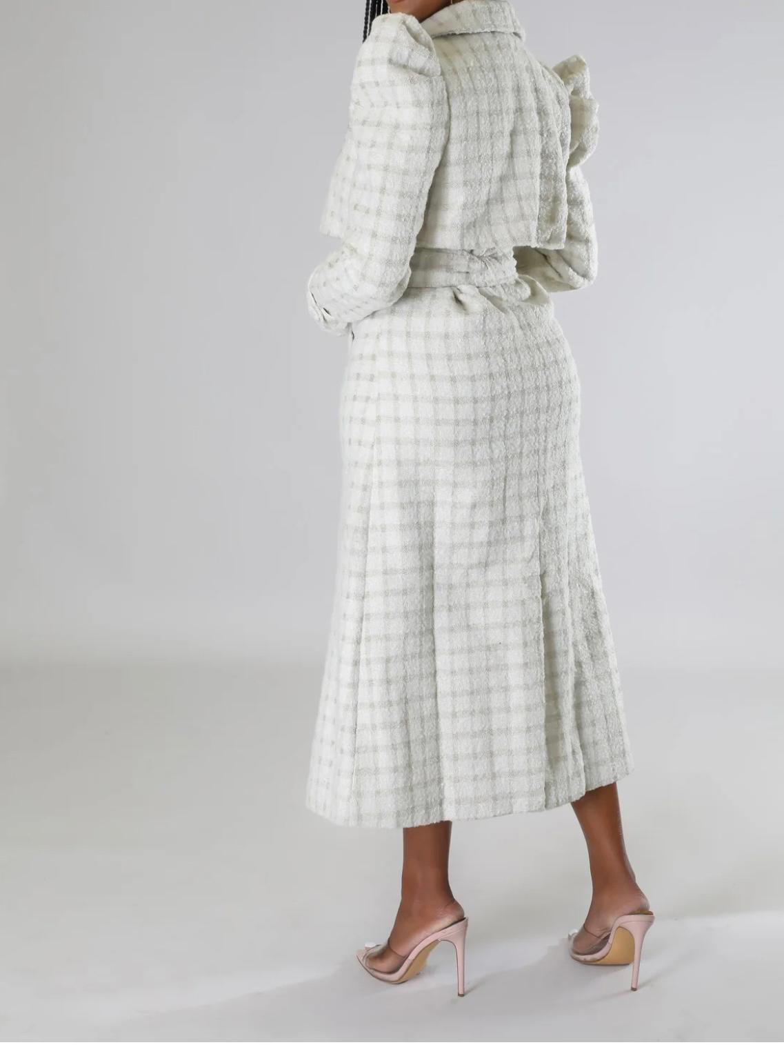 Puff Tweed MidiDress Coat