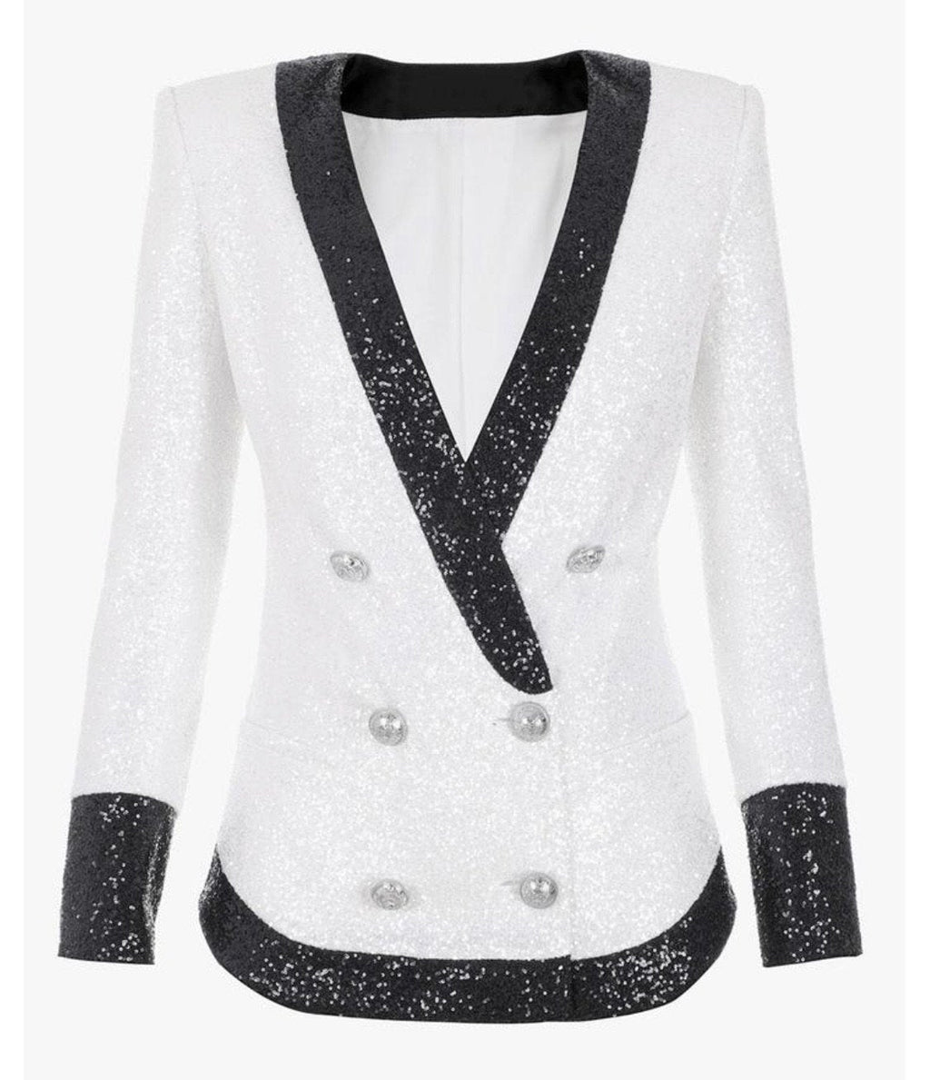 Sequined Black & White Blazerr