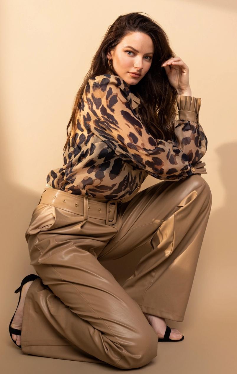 Leopard Sheer & Leather Set