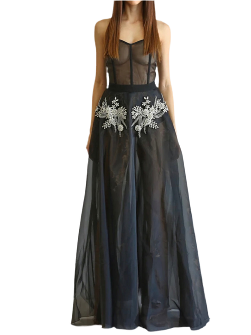 Black Crystal Detail Dress & Crop Blazer