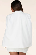 Off White Cape Belled Dress Plus Size
