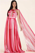 Rose Aura Cape Gown