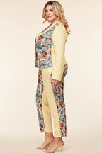 Plus Size Multi-Color Floral Pant Suit Set