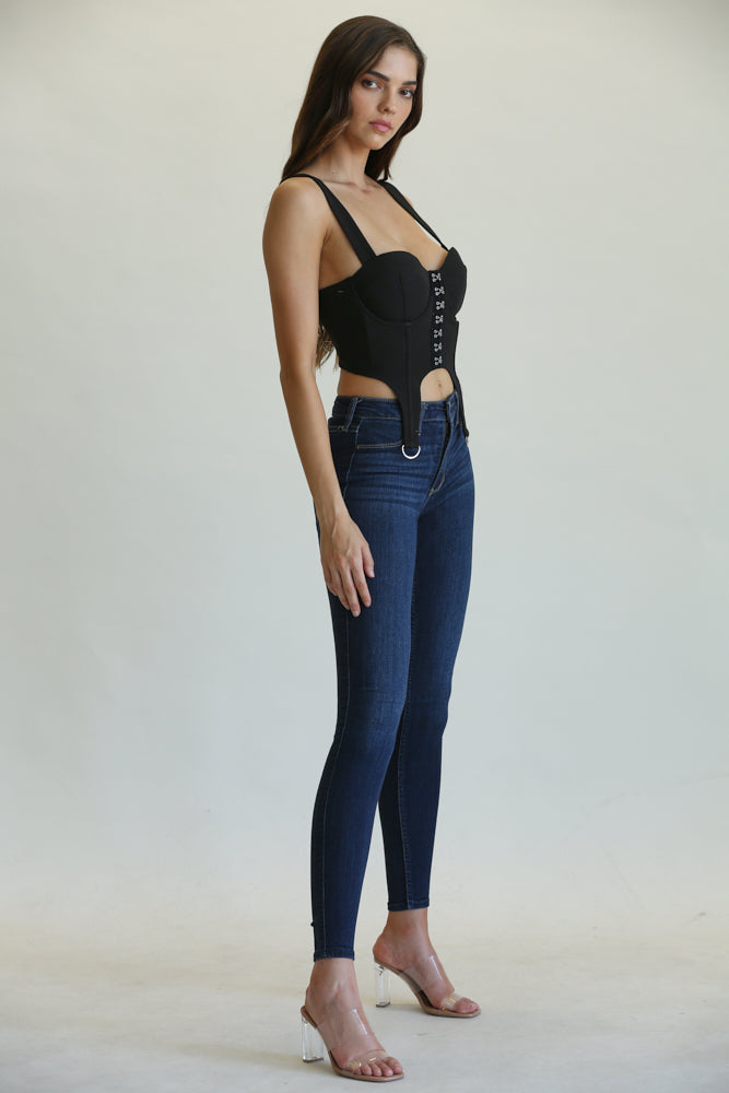 Noir Sculpt Corset Top