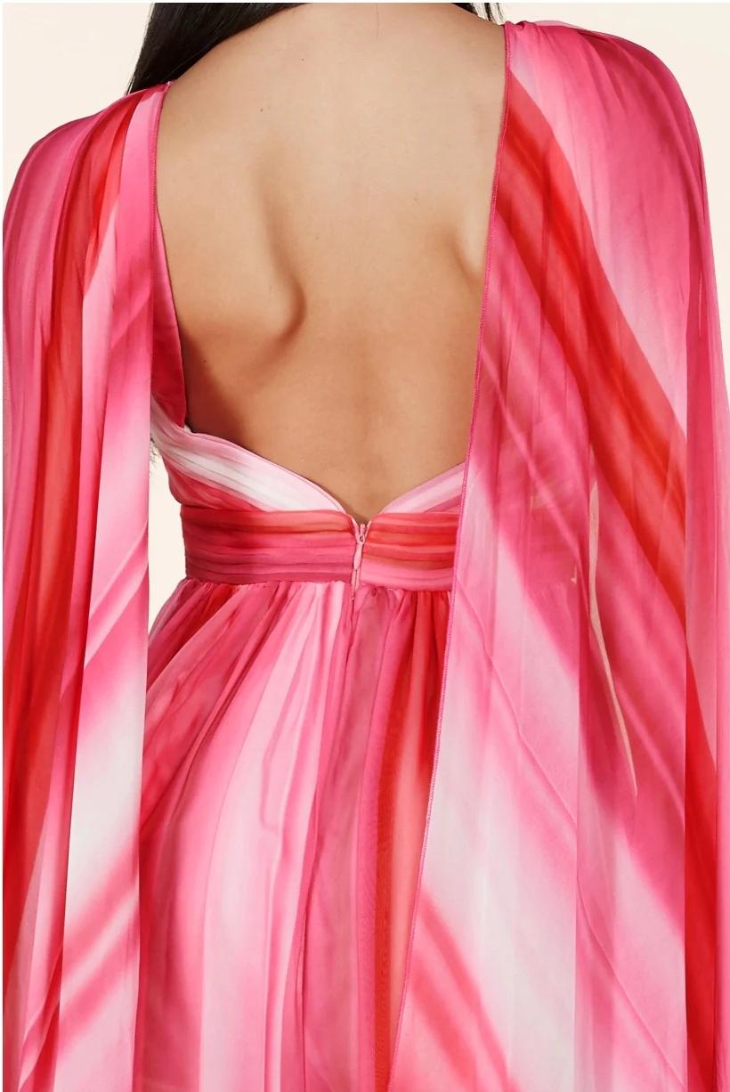 Rose Aura Cape Gown